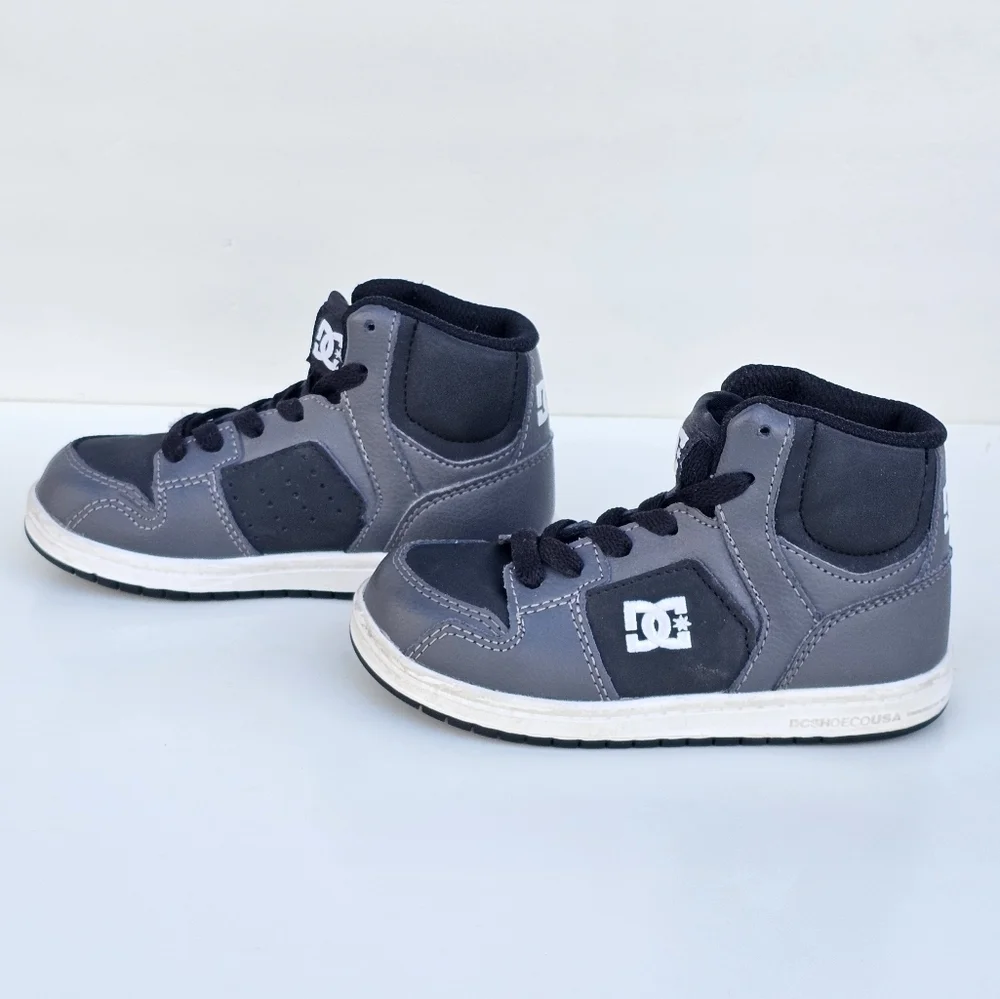 DC Shoes dark gray and black high-top sneakers boys size 9